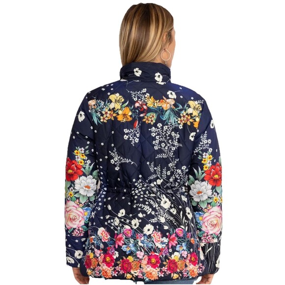 NWOT Johnny Was Neutra Reversible Floral Parka Puffer Jacket Size $420 XS - Picture 3 of 15